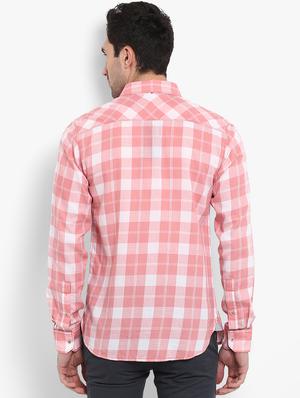pink checkered casual shirt - 15968448 - Standard Image - 3