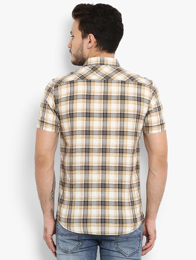 beige checkered casual shirt - 15968464 - Zoom Image - 3