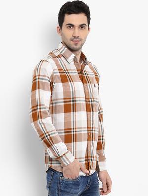 brown checkered casual shirt - 15968468 - Standard Image - 2