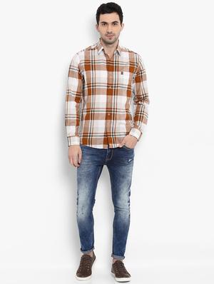 brown checkered casual shirt - 15968468 - Standard Image - 4