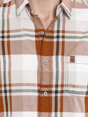 brown checkered casual shirt - 15968468 - Standard Image - 5