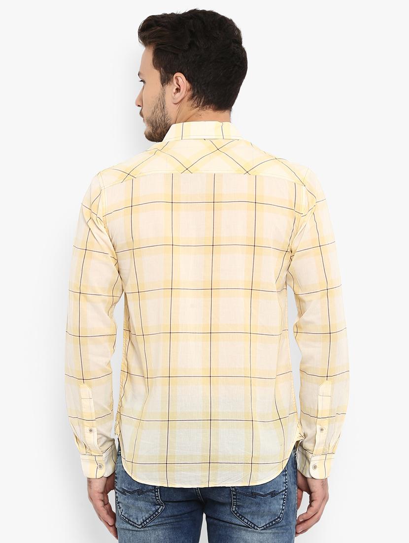 yellow checkered casual shirt - 15968469 - Zoom Image - 3