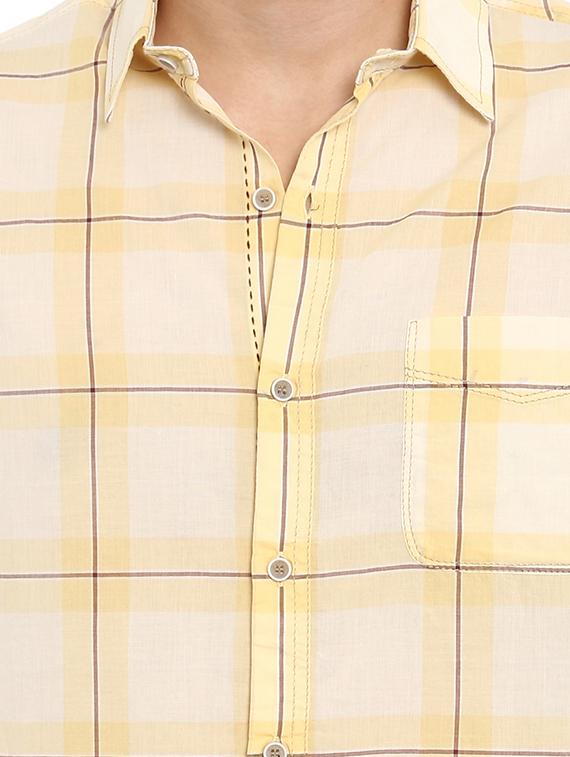 yellow checkered casual shirt - 15968469 - Zoom Image - 5