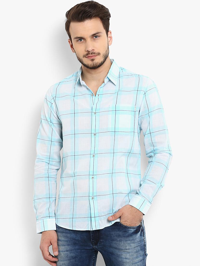 blue checkered casual shirt - 15968470 - Zoom Image - 1