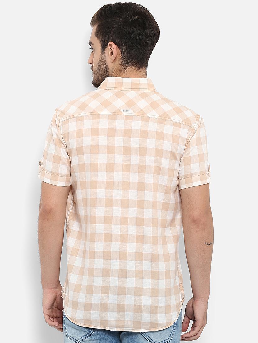 beige checkered casual shirt - 15968478 - Zoom Image - 3