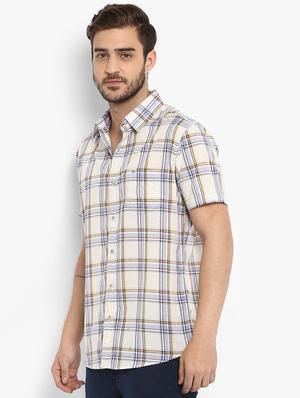 beige checkered casual shirt - 15968479 - Standard Image - 2
