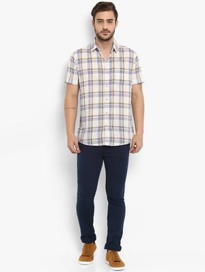 beige checkered casual shirt - 15968479 - Standard Image - 4