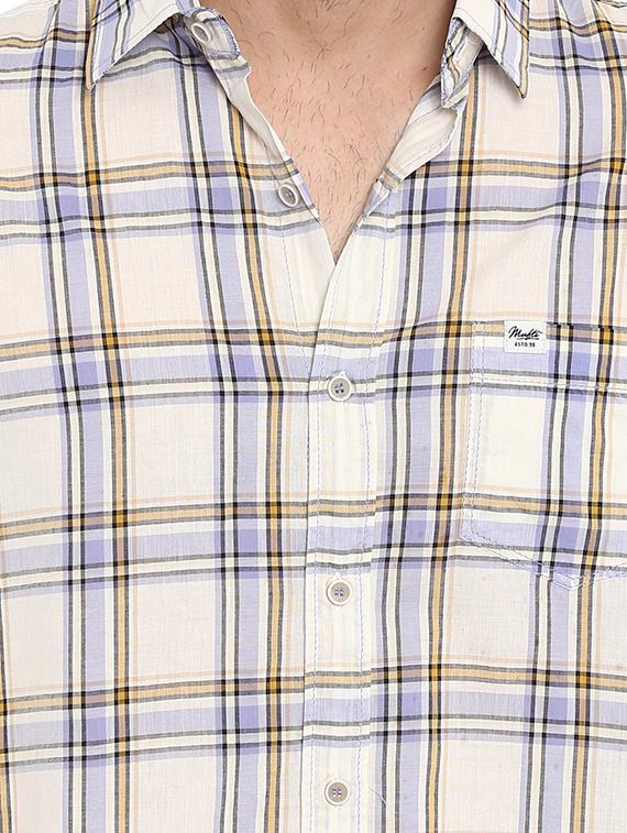 beige checkered casual shirt - 15968479 - Zoom Image - 5