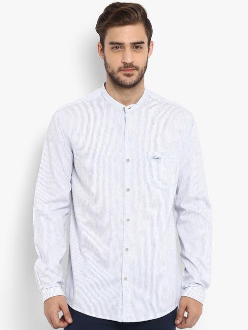 blue striped casual shirt - 15968480 - Standard Image - 1