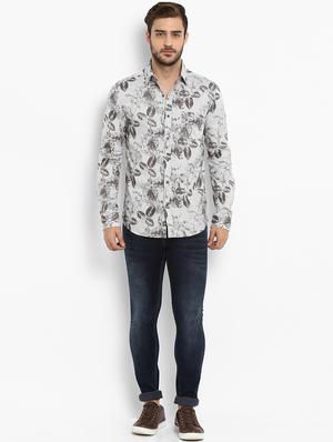 grey printed casual shirt - 15968485 - Standard Image - 4