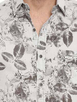 grey printed casual shirt - 15968485 - Standard Image - 5
