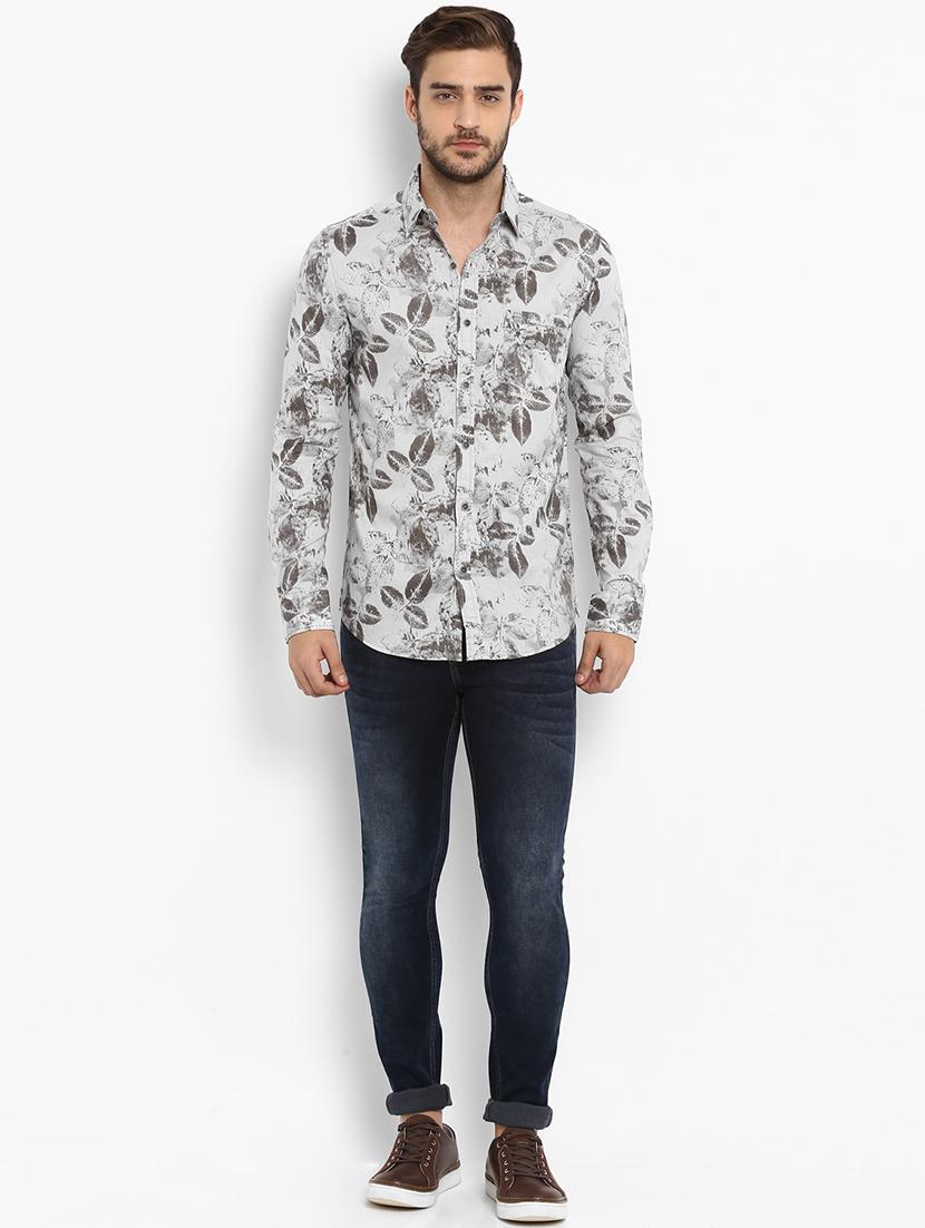 grey printed casual shirt - 15968485 - Zoom Image - 4