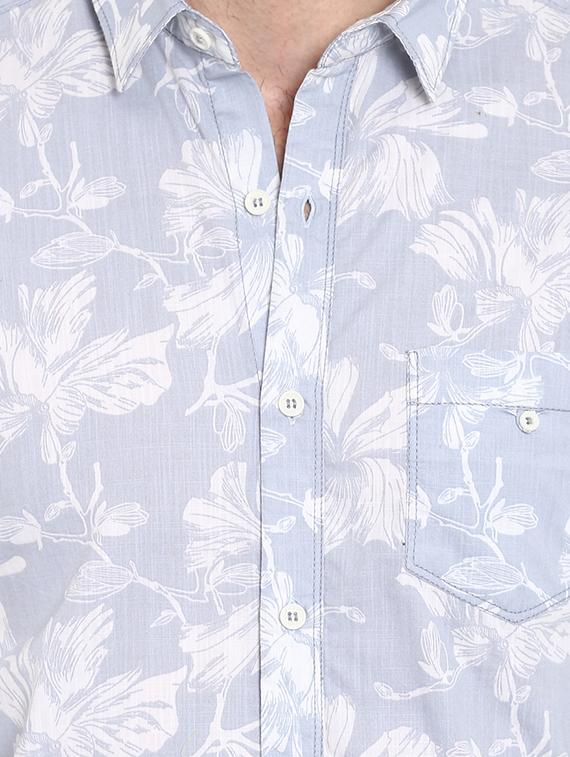 grey floral printed casual shirt - 15968492 - Zoom Image - 5