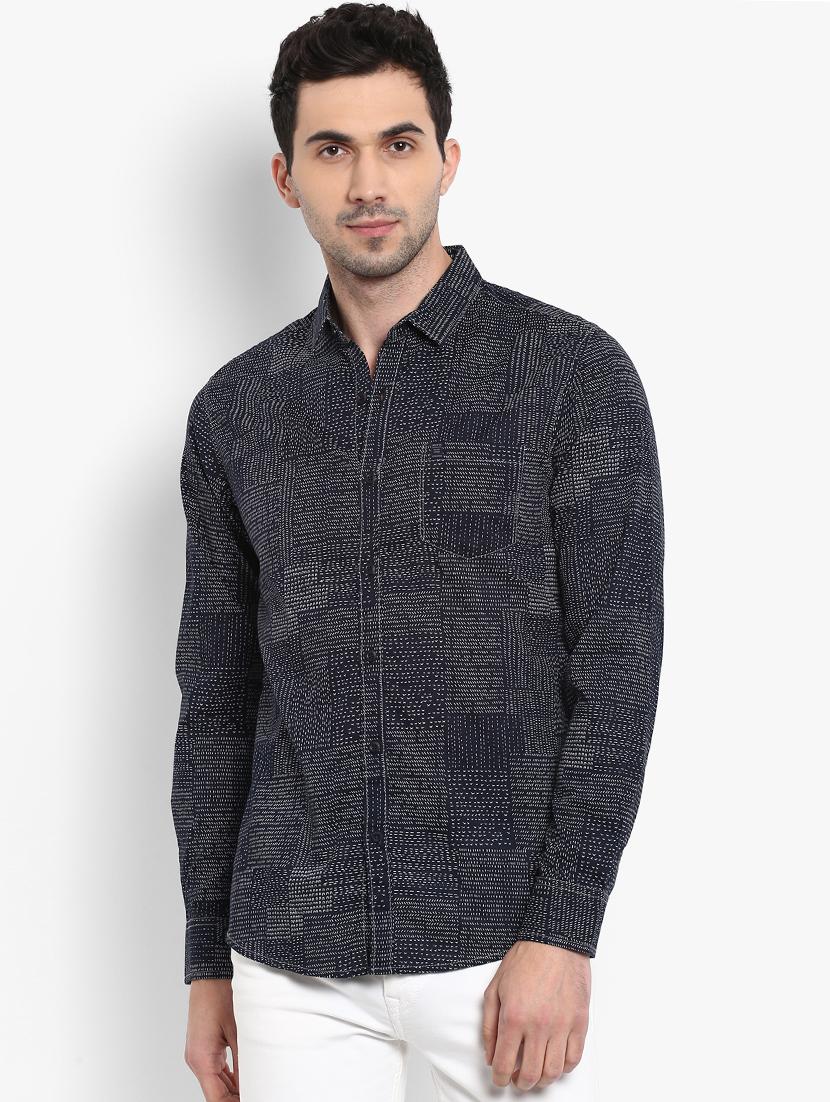 blue printed casual shirt - 15968498 - Zoom Image - 1