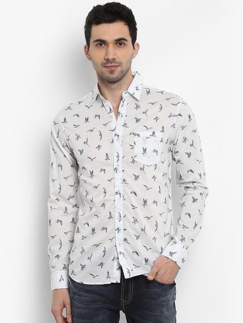 white printed casual shirt - 15968503 - Standard Image - 1