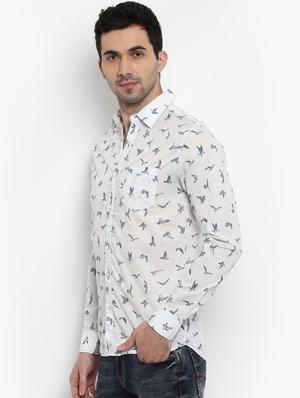 white printed casual shirt - 15968503 - Standard Image - 2