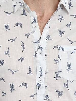 white printed casual shirt - 15968503 - Standard Image - 5