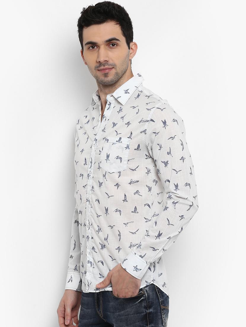 white printed casual shirt - 15968503 - Zoom Image - 2