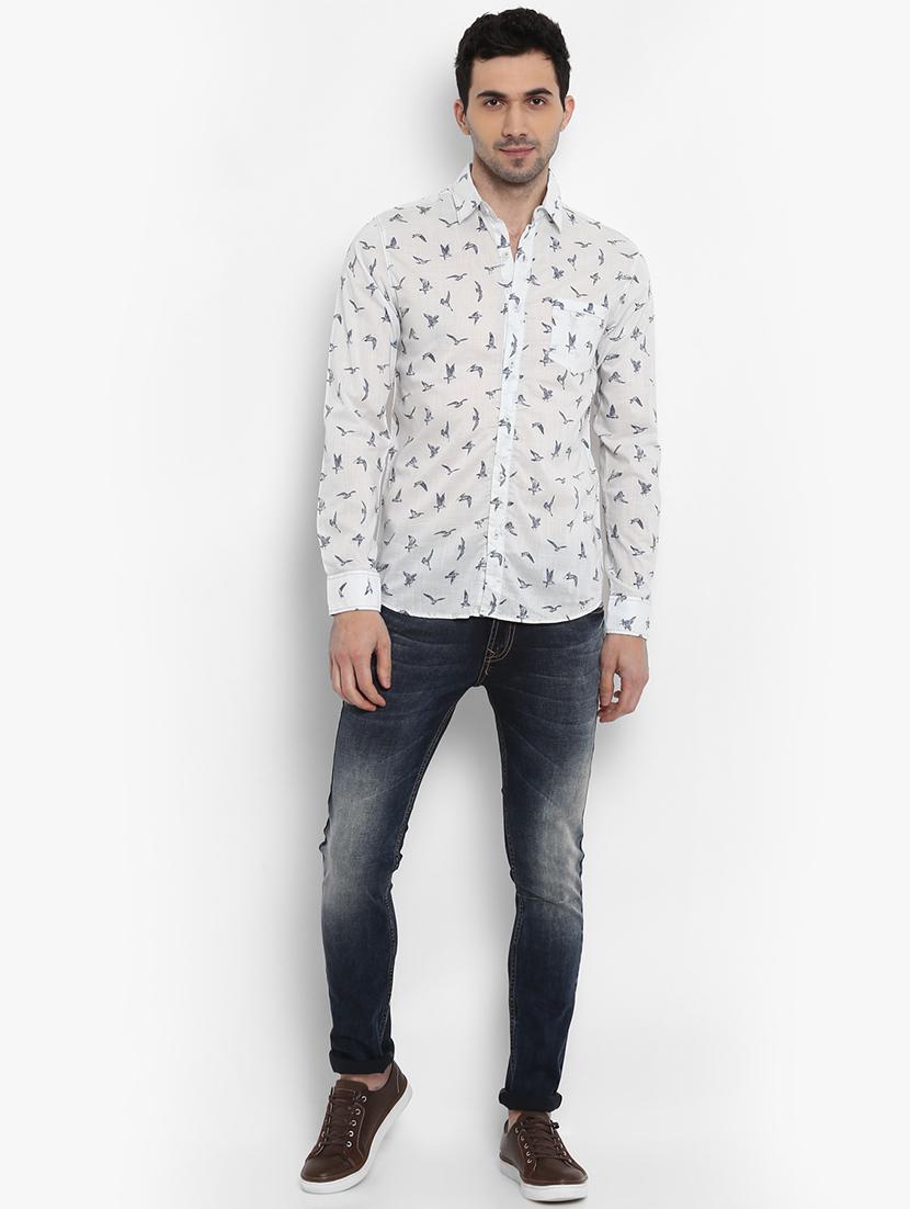 white printed casual shirt - 15968503 - Zoom Image - 4