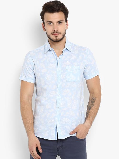 blue printed casual shirt - 15968504 - Standard Image - 1