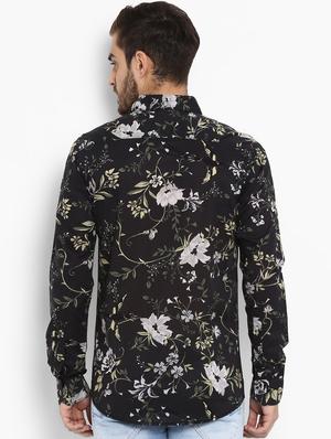 black floral printed casual shirt - 15968507 - Standard Image - 3