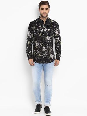 black floral printed casual shirt - 15968507 - Standard Image - 4