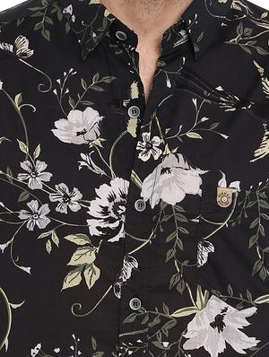 black floral printed casual shirt - 15968507 - Standard Image - 5