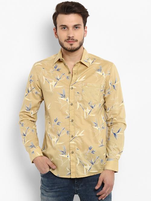 yellow printed casual shirt - 15968517 - Standard Image - 1