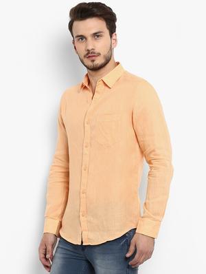 orange linen casual shirt - 15968523 - Standard Image - 2