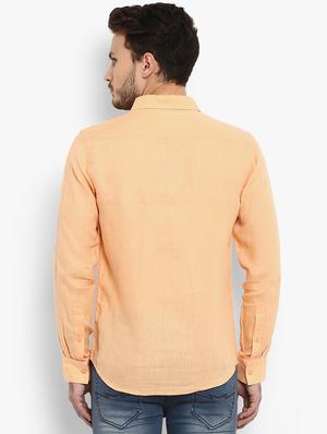 orange linen casual shirt - 15968523 - Standard Image - 3