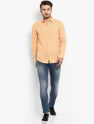 orange linen casual shirt - 15968523 - Standard Image - 4