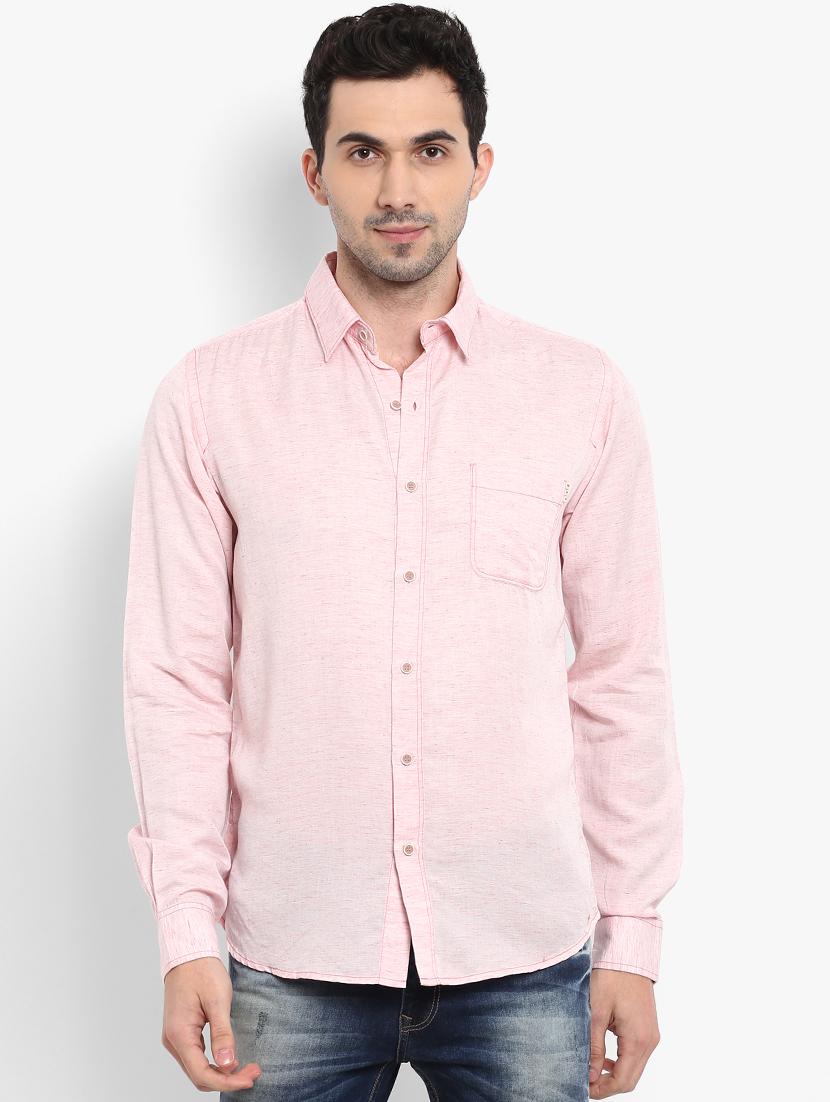pink solid casual shirt - 15968525 - Zoom Image - 1