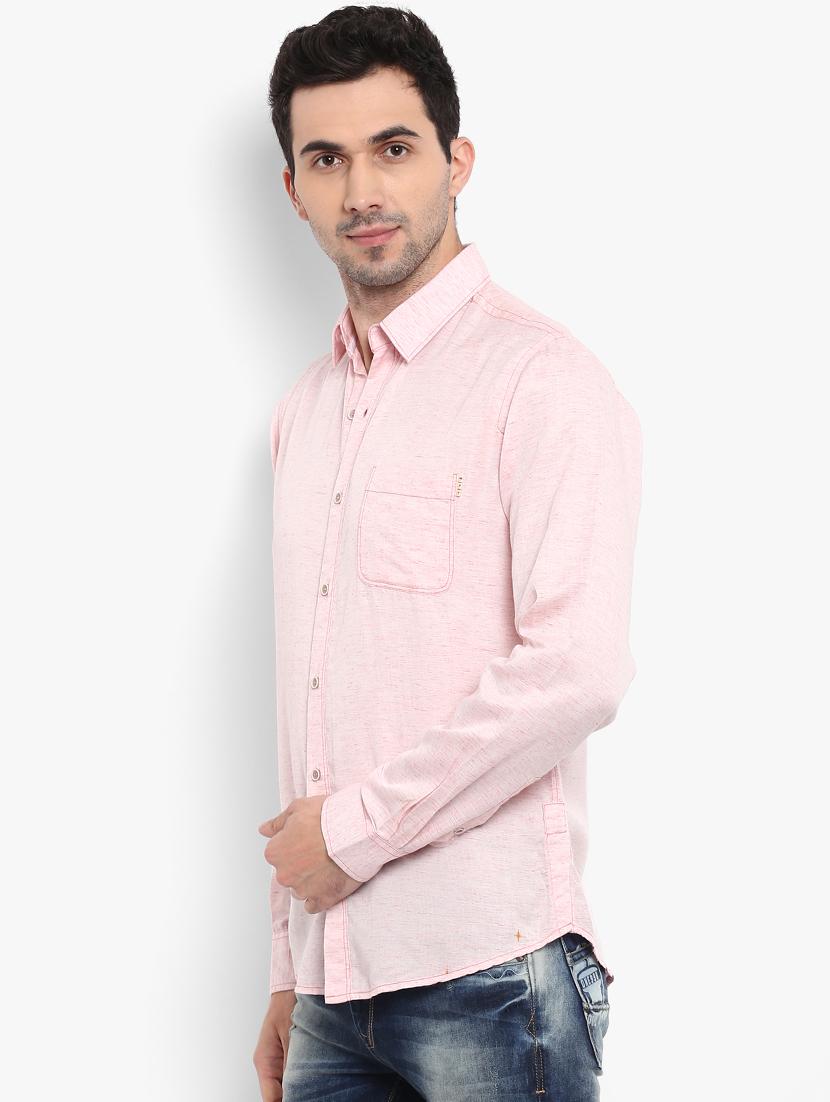 pink solid casual shirt - 15968525 - Zoom Image - 2