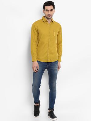 yellow solid casual shirt - 15968536 - Standard Image - 4