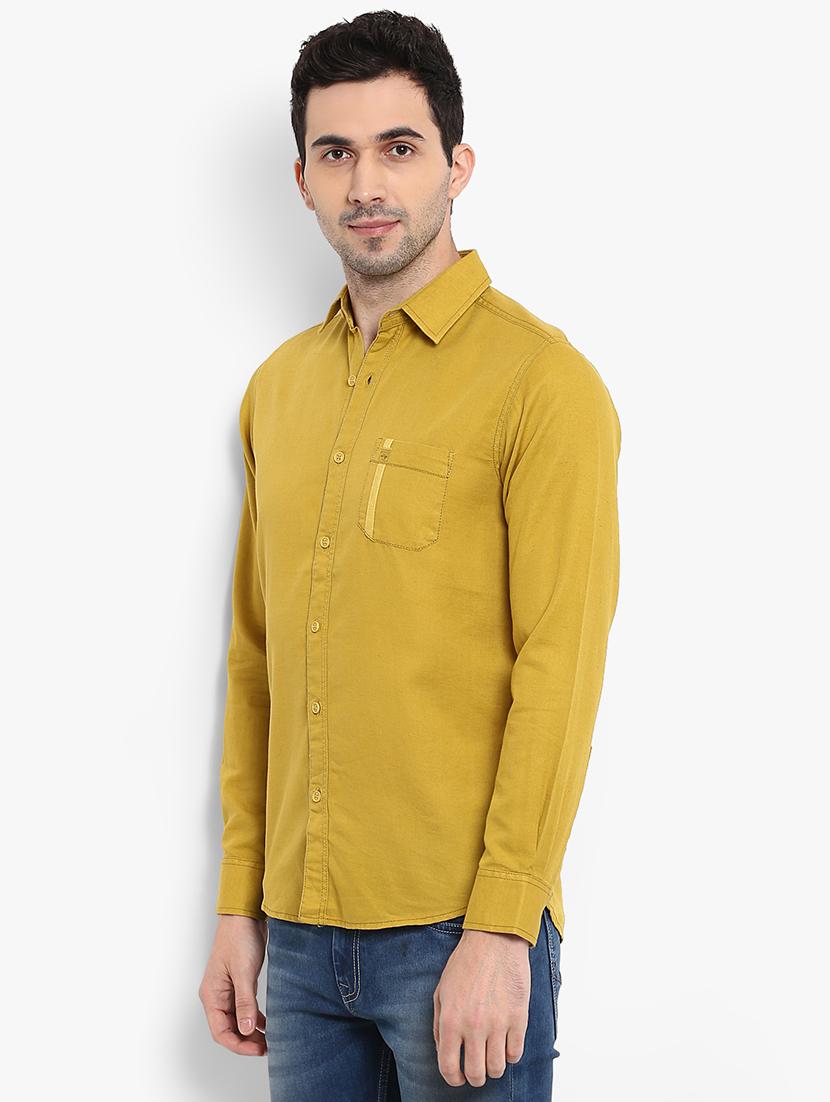 yellow solid casual shirt - 15968536 - Zoom Image - 2