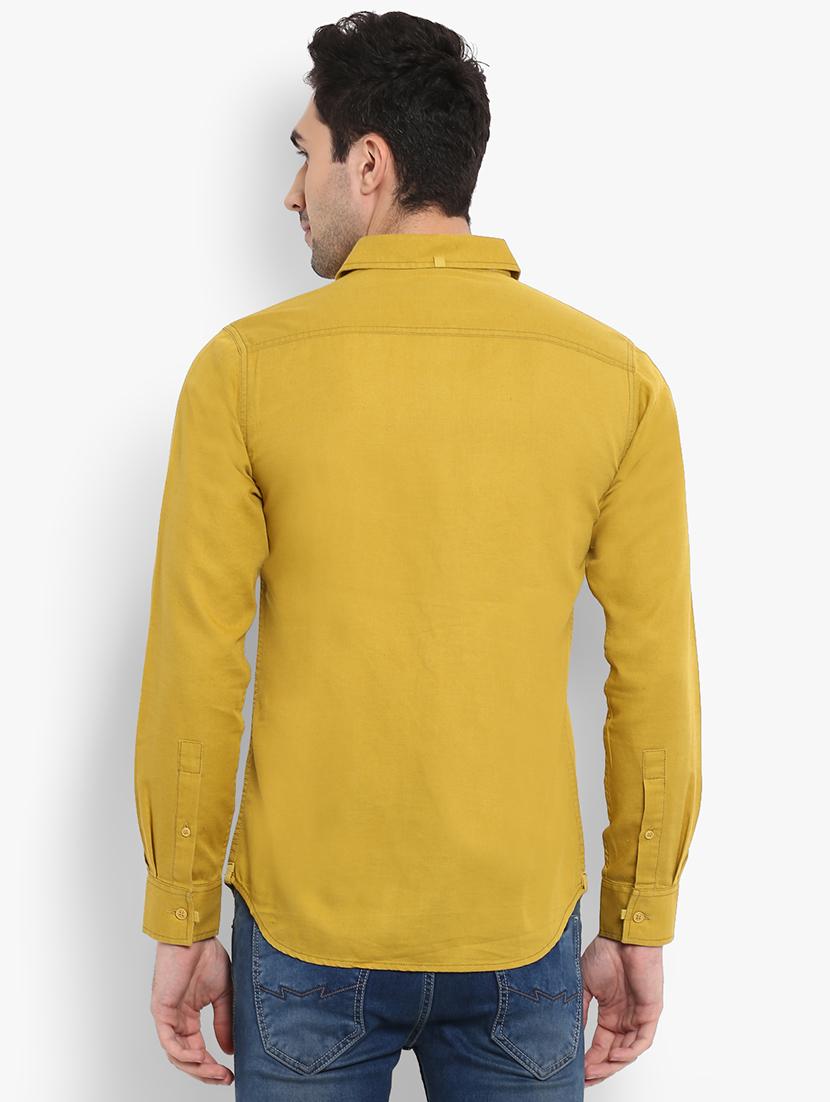 yellow solid casual shirt - 15968536 - Zoom Image - 3