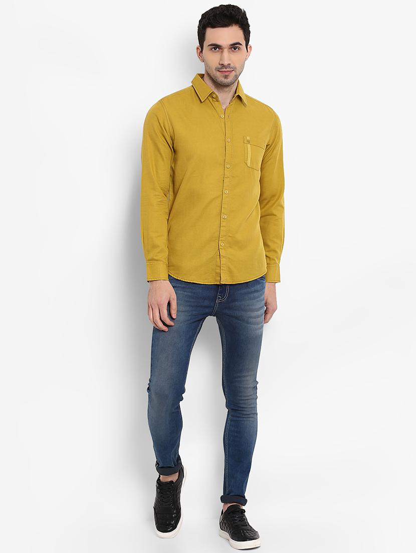 yellow solid casual shirt - 15968536 - Zoom Image - 4