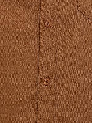 brown solid casual shirt - 15968546 - Standard Image - 5