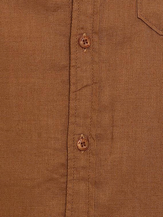 brown solid casual shirt - 15968546 - Zoom Image - 5