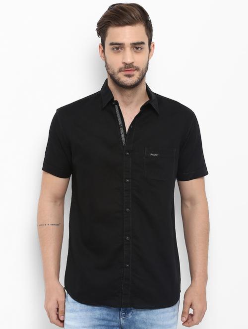 black linen casual shirt - 15968549 - Standard Image - 1