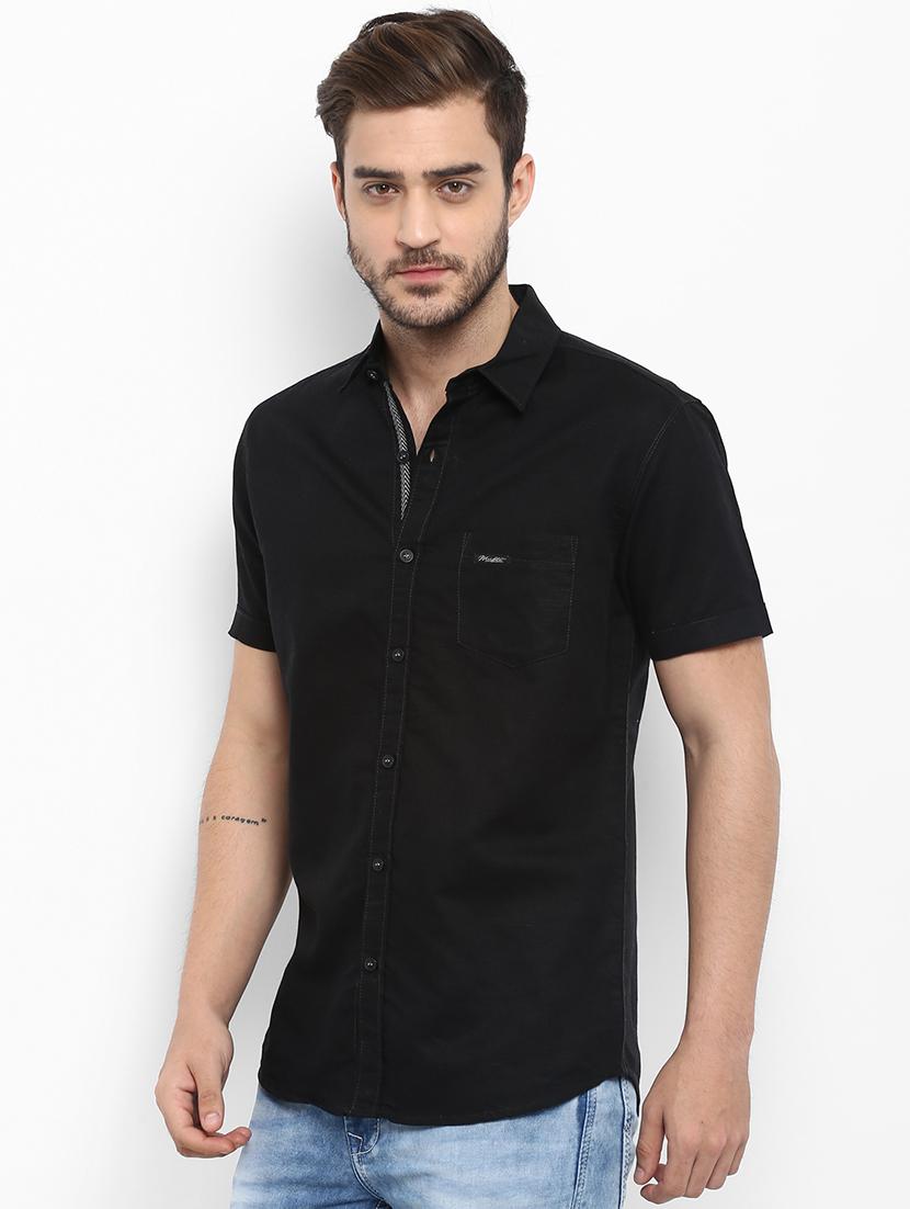 black linen casual shirt - 15968549 - Zoom Image - 2