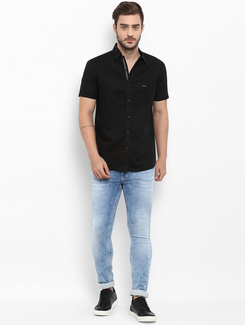 black linen casual shirt - 15968549 - Zoom Image - 4