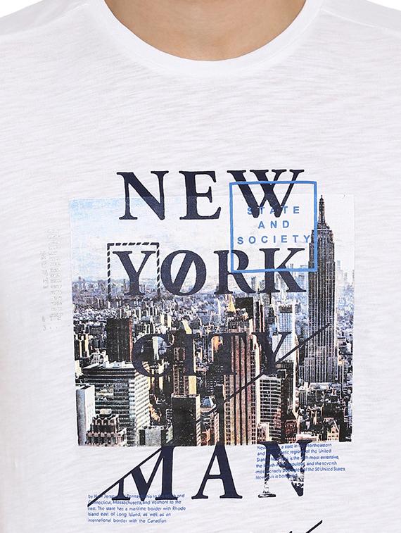 white printed t-shirt - 15968568 - Zoom Image - 5