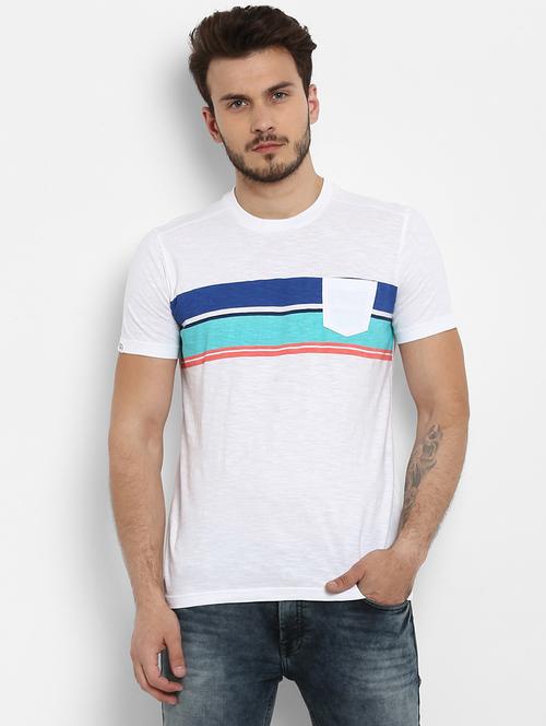white striped pocket t-shirt - 15968572 - Standard Image - 1