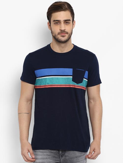 blue striped pocket t-shirt - 15968573 - Standard Image - 1