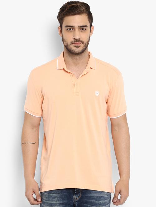 orange solid polo t-shirt - 15968578 - Standard Image - 1