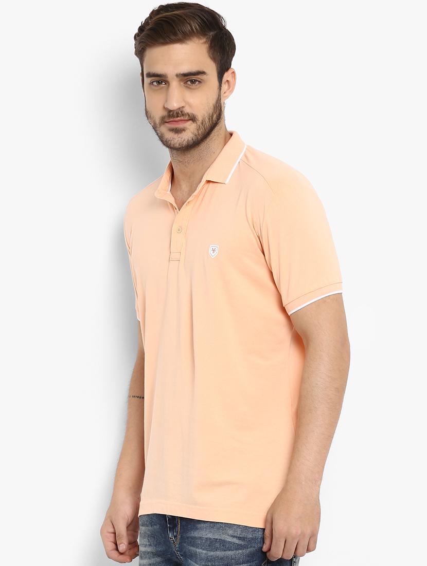orange solid polo t-shirt - 15968578 - Zoom Image - 2
