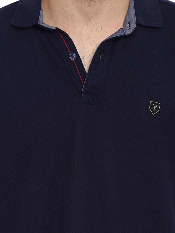 blue solid polo t-shirt - 15968580 - Zoom Image - 5