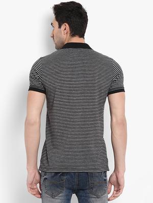 black striped polo t-shirt - 15968589 - Standard Image - 3