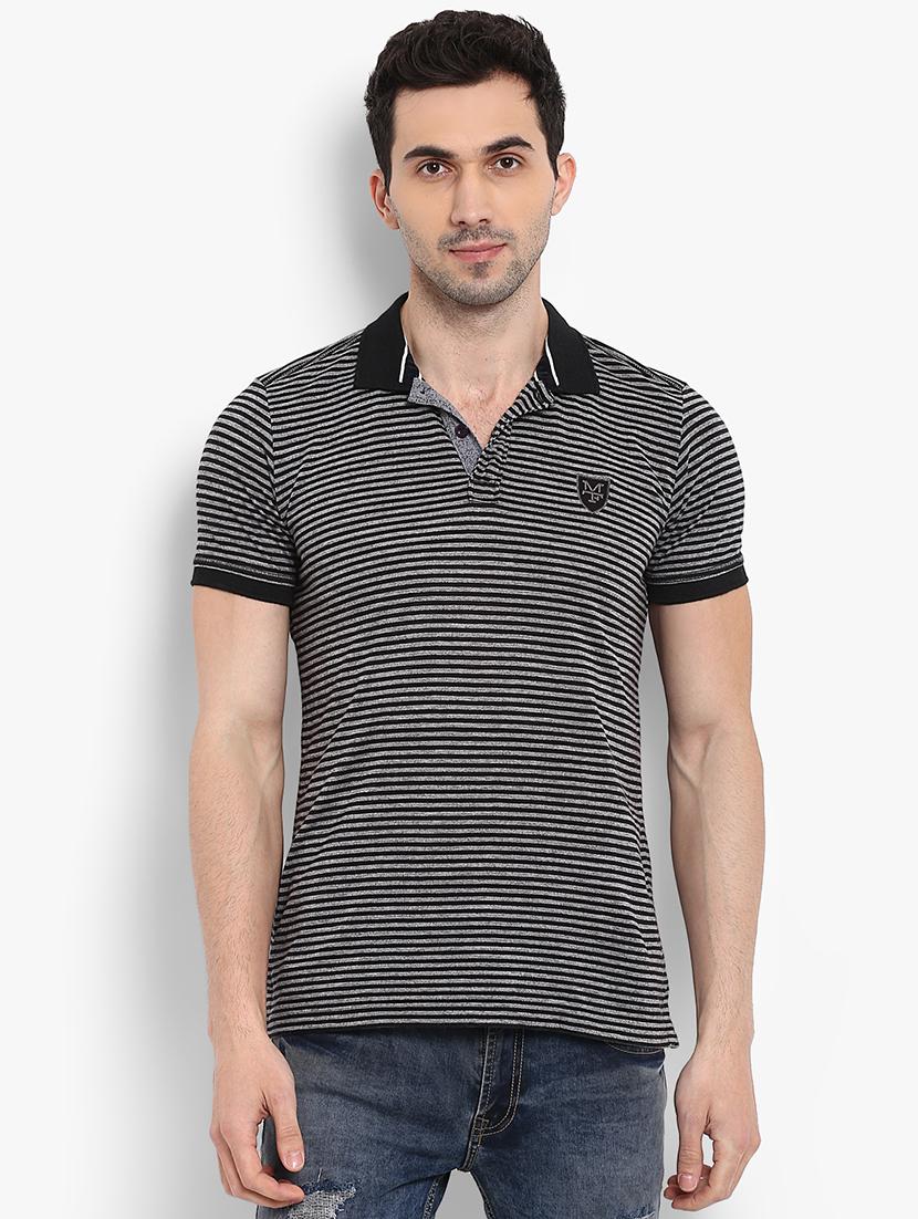 black striped polo t-shirt - 15968589 - Zoom Image - 1